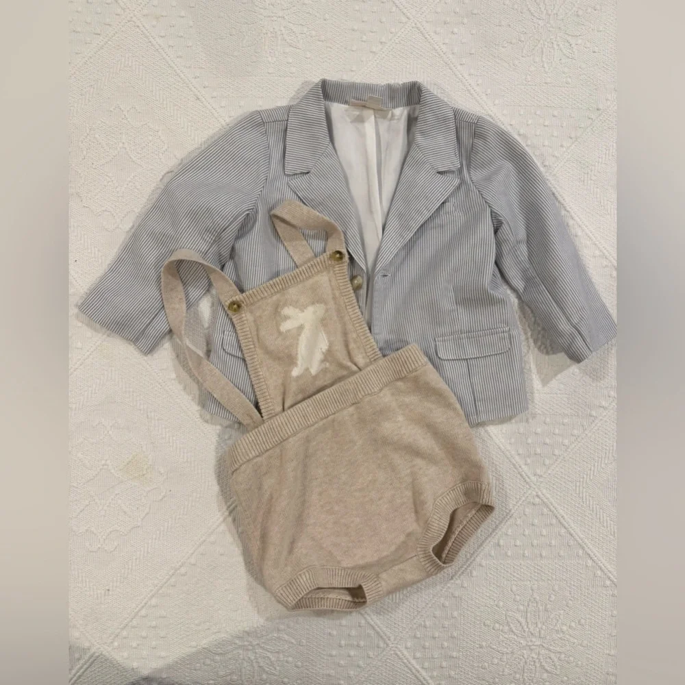 Baby Boy outfit 6- 9 months Miniclasix Blazer and bunny outfit